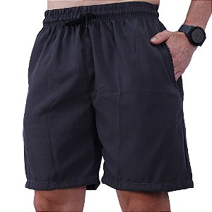Bermuda em Tactel com Elastano Masculino MXD Conceito Bolso Com Ziper Chumbo