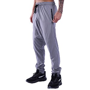 Calça De Tactel Com Elastano MXD Conceito Com Bolso Zíper Cinza Claro