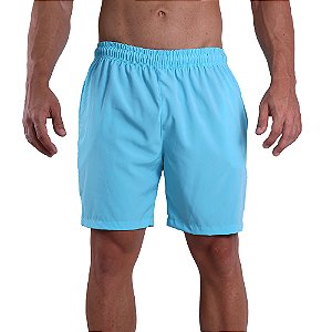 Short Tactel Elastic Masculino MXD Conceito 2 Bolsos Laterais Azul Celeste Claro