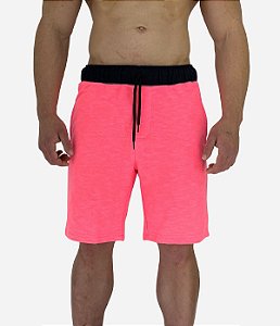 Bermuda Moletom MXD Conceito Rosa Fluorescente