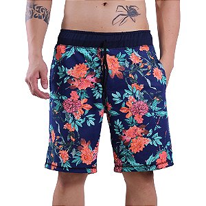 Bermuda Masculina Moletom MXD Conceito Floral Colorido