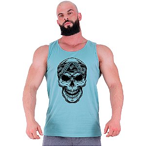 Regata Clássica Tradicional Masculina MXD Conceito Caveira Com Bandana