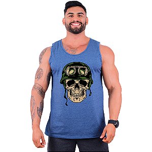 Regata Clássica Tradicional Masculina MXD Conceito Caveira Militar