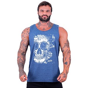 Regata Clássica Tradicional Masculina MXD Conceito Scribbled Skull