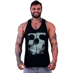 Regata Cavada Masculina MXD Conceito Caveira Mosaico Skull Face