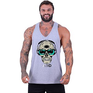 Regata Cavada Masculina MXD Conceito Caveira Óculos Espelhado