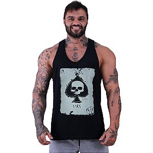 Regata Cavada Masculina MXD Conceito Skull Ás Cartas