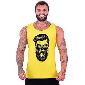 Regata Clássica Tradicional Masculina MXD Conceito Caveira Óculos Redondo Hipster