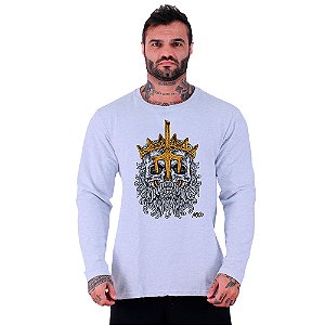 Camiseta Manga Longa Moletinho MXD Conceito Poseidon Rei Dos Mares