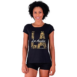 Camiseta Babylook Feminina MXD Conceito LA Los Angeles