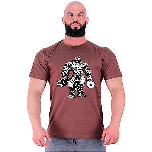 Camiseta Tradicional Manga Curta MXD Conceito Bodybuilding Com Halteres