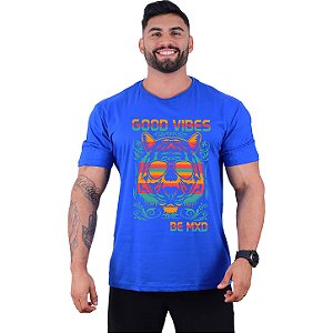Camiseta Tradicional Masculina Manga Curta MXD Conceito Tigre Good Vibes