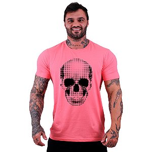 Camiseta Tradicional Masculina Manga Curta MXD Conceito Caveira Pontilhada