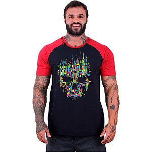 Camiseta Tradicional Manga Curta MXD Conceito Caveira Abstrata