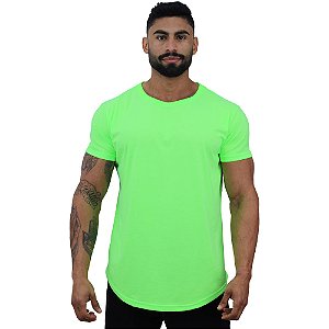 Camiseta Longline Masculina MXD Conceito Verde Fluorescente