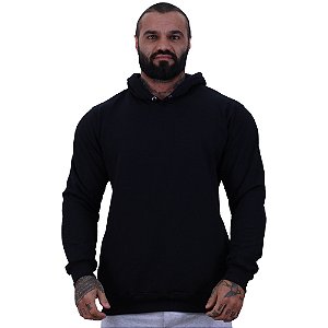 Blusa Moletom Masculino MXD Conceito Com Touca Preto Básico