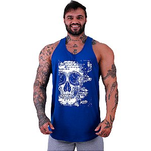 Regata Longline Masculina MXD Conceito Scribbled Skull Caveira com Escritura