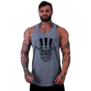 Regata Longline Masculina MXD Conceito Caveira com Cartola