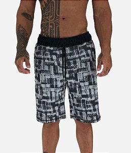 Bermuda Masculina Moletom MXD Conceito Abstrato Cinza