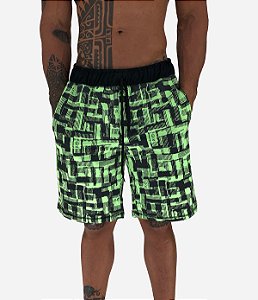 Bermuda Masculina Moletom MXD Conceito Abstrato Verde