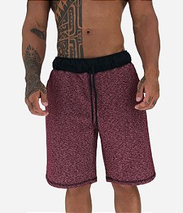 Bermuda Masculina Moletinho MXD Conceito Rajado Avermelhado