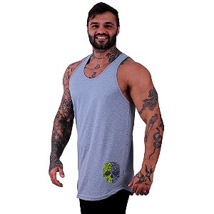 Regata Longline Masculina MXD Conceito Estampa Lateral Caveira Duas Cores