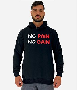 Blusa Moletom Masculino MXD Conceito Com Touca No Pain No Gain