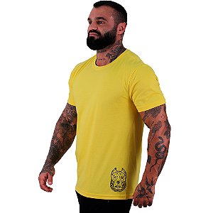 Camiseta Tradicional Masculina MXD Conceito Estampa Lateral Pitbull Corrente