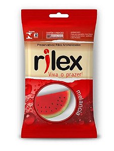 Preservativo Lubrificado Com Aroma De Melancia 3 Unidades Rilex