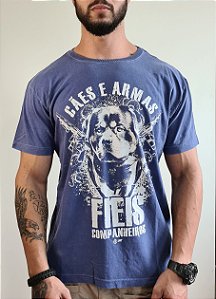 Camiseta IAT Cães e Armas Azul
