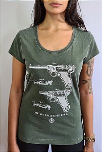 Baby Look IAT Pistola Vintage Verde