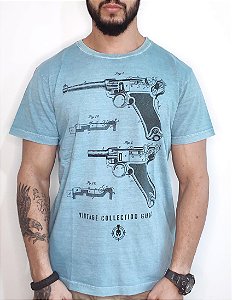 Camiseta IAT Pistola Vintage Azul Claro