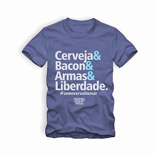 Camiseta IAT Cerveja&Bacon Azul