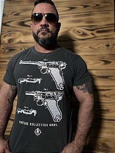 Camiseta IAT Pistola Vintage Chumbo