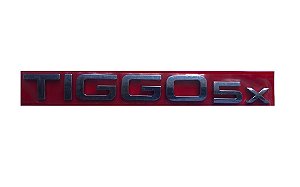 Emblema Tiggo 5X cromado tampa traseira