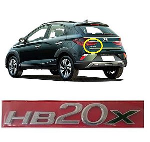 Emblema HB20X 2014 diante Traseiro Cromado/Verde