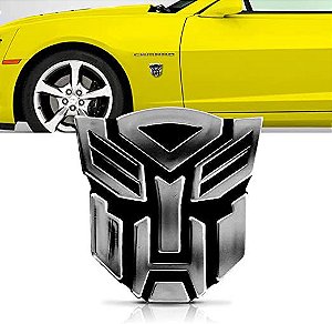 Emblema Transformers Cromado/Preto adesivo