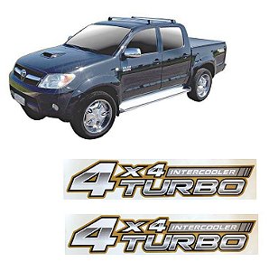 Emblema 4x4 Turbo Intercooler Hilux 2005 a 2008 (Par)