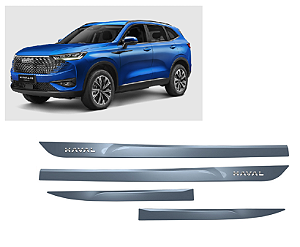 Friso GWM Haval 6 com emblema cromado cinza amazonita