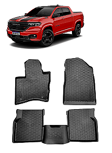 Tapete Rampage moldado 5 peças preto