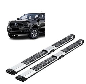 Estribo Ranger 2024 diante aluminio cromado Keko My Road