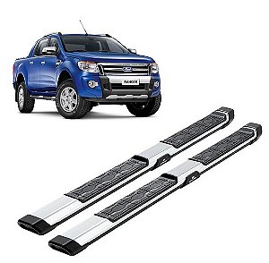 Estribo Ranger 2013 a 2023 em aluminio cromado Keko My Road