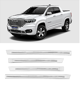 Friso Rampage com emblema cromado branco perola