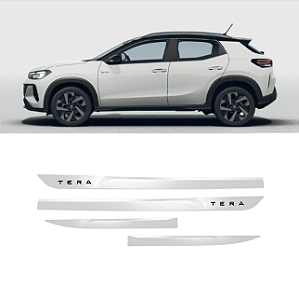 Friso VW Tera com emblema preto pintado cor branco cristal