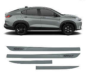 Friso Fastback com emblema preto pintado cor cinza strato