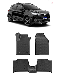 Tapete Pulse moldado 5 peças preto