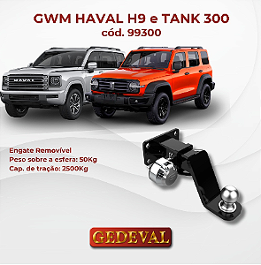 Engate GWM H9/GWM Tank 300 capacidade 2500 kg Gedeval removivel