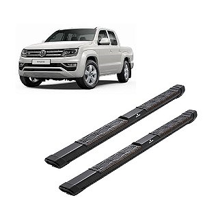 Estribo Amarok cabine dupla preto Keko My Road em aluminio