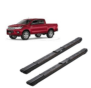 Estribo Hilux 2016 diante CD em aluminio Keko My Road preto