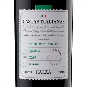 Vinho Calza Castas Italianas Barbera